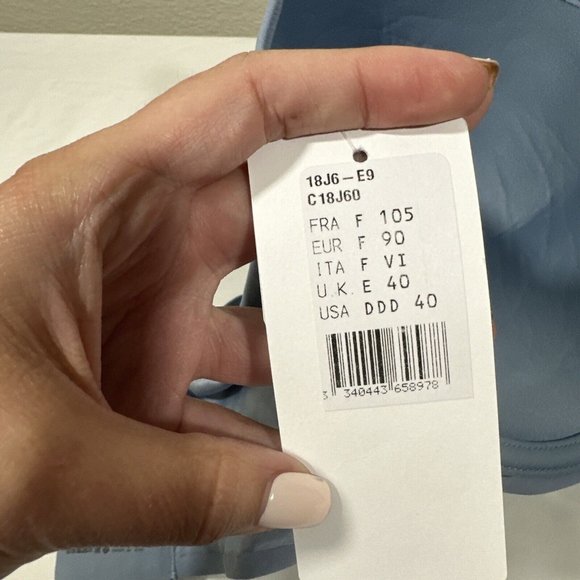 NWT Chantelle Lingerie [ 40DDD US‎ ] Comfort Chic Back-Smoothing Bra Blue #5721 - Picture 13 of 13